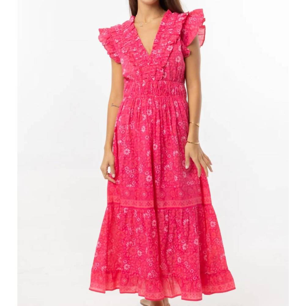 NEW BINDU bindu cora v-neck maxi dress in magenta